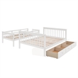 CRO Decor Stairway Twin-Over-Full Bunk Bed with Drawer Storage and Guard Rail