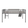 CRO Decor Full size Loft Bed Wood Bed with Slide Stair and Chalkboard (Gray)