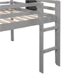CRO Decor Full size Loft Bed Wood Bed with Slide Stair and Chalkboard (Gray)