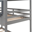 CRO Decor Twin Over Twin Bunk Bed Wood with Roof Window Guardrail Ladder (Gray)