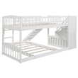 CRO Decor Stairway Twin over Twin Bunk Bed with Two Drawers and Slide (White)