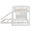 CRO Decor Stairway Twin over Twin Bunk Bed with Two Drawers and Slide (White)