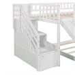 CRO Decor Stairway Twin over Twin Bunk Bed with Two Drawers and Slide (White)