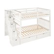 CRO Decor Full Over Full Bunk Bed with Shelves and 6 Storage Drawers (White)