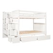 CRO Decor Full Over Full Bunk Bed with Shelves and 6 Storage Drawers (White)