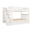 CRO Decor Full Over Full Bunk Bed with Shelves and 6 Storage Drawers (White)
