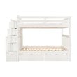 CRO Decor Full Over Full Bunk Bed with Shelves and 6 Storage Drawers (White)