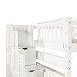 CRO Decor Full Over Full Bunk Bed with Shelves and 6 Storage Drawers (White)