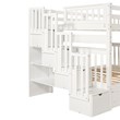 CRO Decor Full Over Full Bunk Bed with Shelves and 6 Storage Drawers (White)