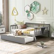 CRO Decor Full size Daybed with Twin size Trundle Wood Slat Support (Gray)