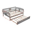 CRO Decor Full size Daybed with Twin size Trundle Wood Slat Support (Gray)