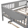 CRO Decor Full size Daybed with Twin size Trundle Wood Slat Support (Gray)