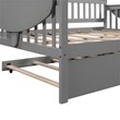 CRO Decor Full size Daybed with Twin size Trundle Wood Slat Support (Gray)