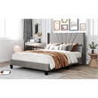 CRO Decor Queen Size Velvet Upholstered Platform Bed (Box Spring Needed) - Gray