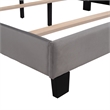 CRO Decor Queen Size Velvet Upholstered Platform Bed (Box Spring Needed) - Gray