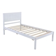 CRO Decor Wood Platform Bed Twin size Platform Bed with Headboard (White)