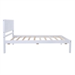 CRO Decor Wood Platform Bed Twin size Platform Bed with Headboard (White)