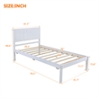 CRO Decor Wood Platform Bed Twin size Platform Bed with Headboard (White)