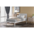 CRO Decor Wood Platform Bed Twin size Platform Bed with Headboard (White)