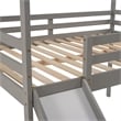 CRO Decor Full Size Loft Bed with Slide House Bed with Slide (Gray)
