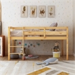 CRO Decor Twin Wood Loft Bed Low Loft Beds with Ladder Twin (Walnut)
