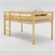 CRO Decor Twin Wood Loft Bed Low Loft Beds with Ladder Twin (Walnut)