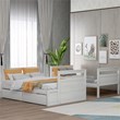 CRO Decor Twin over Full Wood Bunk Bed with Storage - White