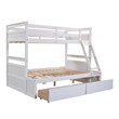 CRO Decor Twin over Full Wood Bunk Bed with Storage - White