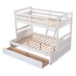 CRO Decor Twin over Full Wood Bunk Bed with Storage - White