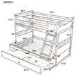 CRO Decor Twin over Full Wood Bunk Bed with Storage - White