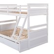CRO Decor Twin over Full Wood Bunk Bed with Storage - White
