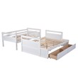 CRO Decor Twin over Full Wood Bunk Bed with Storage - White