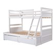 CRO Decor Twin over Full Wood Bunk Bed with Storage - White