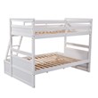 CRO Decor Twin over Full Wood Bunk Bed with Storage - White