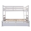 CRO Decor Twin over Full Wood Bunk Bed with Storage - White