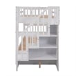 CRO Decor Stairway Twin-Over-Twin Bunk Bed with Three Drawers - White