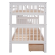 CRO Decor Stairway Twin-Over-Twin Bunk Bed with Three Drawers - White