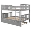 CRO Decor Full over Full Bunk Bed with Twin Size Trundle and Ladder - Gray