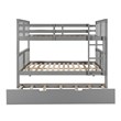 CRO Decor Full over Full Bunk Bed with Twin Size Trundle and Ladder - Gray