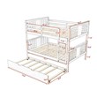 CRO Decor Full over Full Bunk Bed with Twin Size Trundle and Ladder - Gray