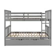 CRO Decor Full over Full Bunk Bed with Twin Size Trundle and Ladder - Gray