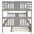 CRO Decor Full over Full Bunk Bed with Twin Size Trundle and Ladder - Gray