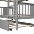 CRO Decor Full over Full Bunk Bed with Twin Size Trundle and Ladder - Gray