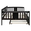 CRO Decor Full size Daybed with Twin size Trundle Wood Slat Support (Espresso)
