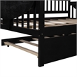 CRO Decor Full size Daybed with Twin size Trundle Wood Slat Support (Espresso)