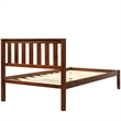 CRO Decor Wood Platform Bed with Headboard/Wood Slat Support Twin (Walnut)