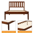 CRO Decor Wood Platform Bed with Headboard/Wood Slat Support Twin (Walnut)