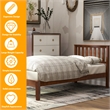 CRO Decor Wood Platform Bed with Headboard/Wood Slat Support Twin (Walnut)