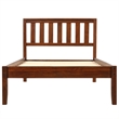 CRO Decor Wood Platform Bed with Headboard/Wood Slat Support Twin (Walnut)