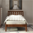 CRO Decor Wood Platform Bed with Headboard/Wood Slat Support Twin (Walnut)